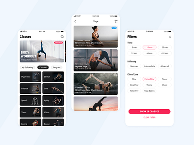 Sports Class app class design sports ui ux