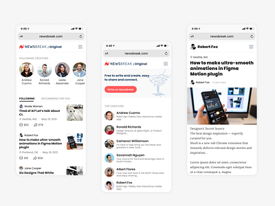 News Web and article page app typography ui ux web