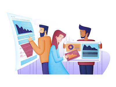 Dashboard illustrations analytics character charts content dashboard data design drawing editorial illustration people ui vector
