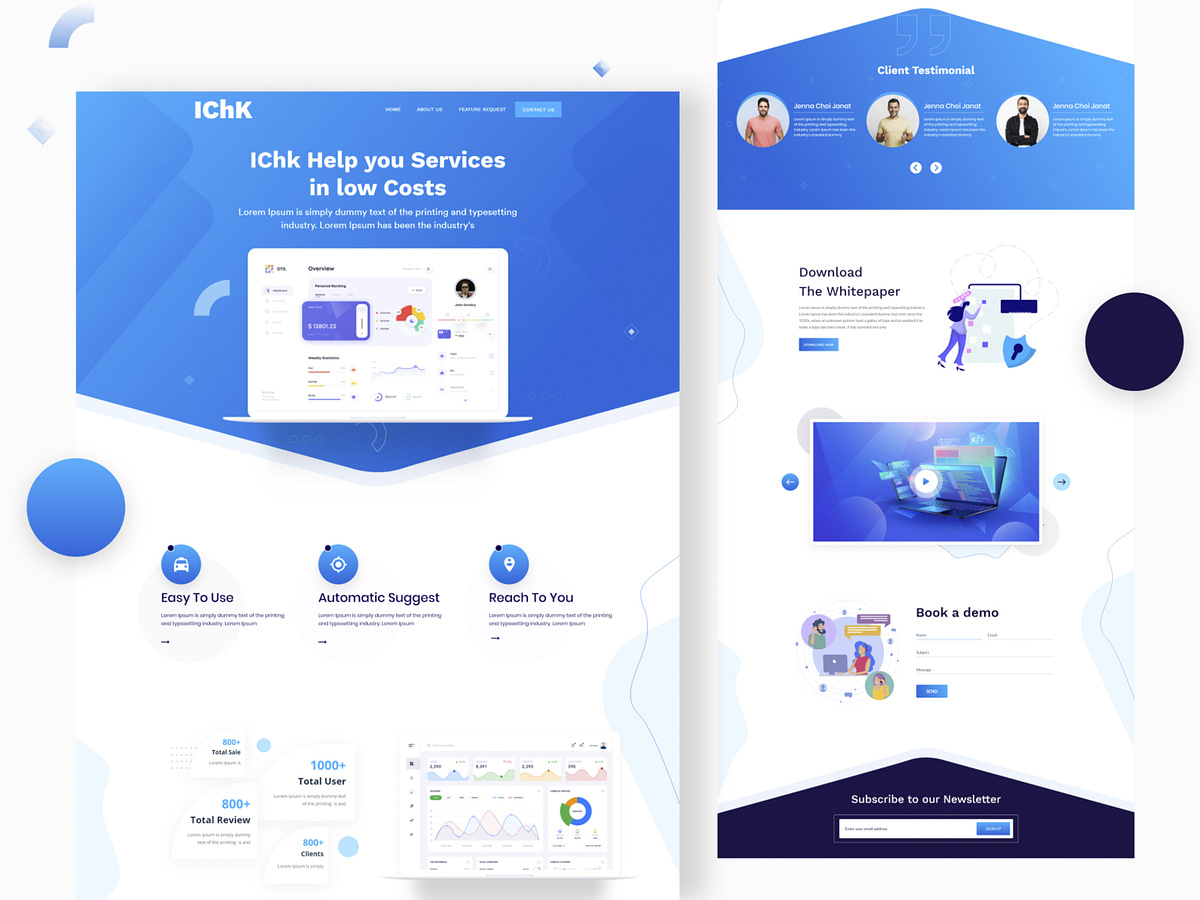 Dribble SaaS Landing Page Design by Md Zillur Rahman on Dribbble
