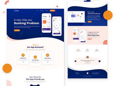 App Landing page 2020 2020 trend abstract agency app blue clean color design interface landing page ui ux web website