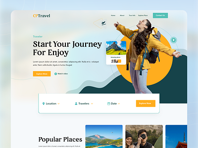 Travel Landing Page Exploration 2021 agency airbnb booking app design designs illustration landing page template tour tour website tourism travel travel agency traveling typography ux web website