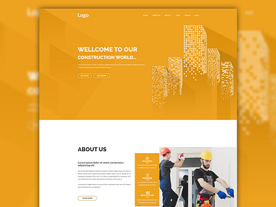 Construction Landing Page architecture buildings construction design interface landing layout property ui ux web website