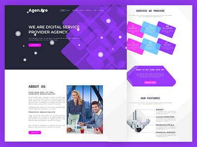 Agen.Pro Agency Landing Page agency design home landing page product services team ui ux web webdesign