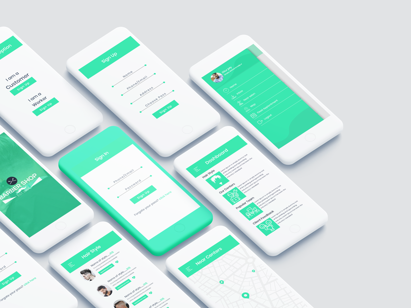 Barber Hiring App / salon app by Md Zillur Rahman on Dribbble