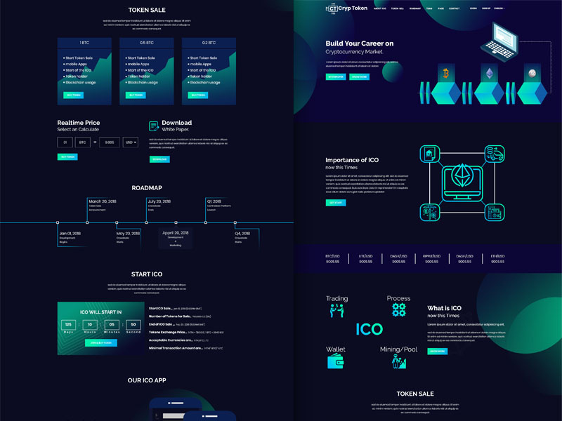 Cryp Token Ico Crypto Currency Psd Landing Template by Md Zillur Rahman ...