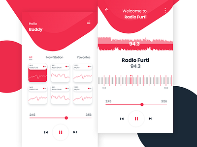 Radio App Design Concept (Practice Work & Freebie) app apple design interface music palyer radio radio app typography ui