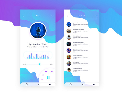 Music Player App Concept app color design illustration interface music app typogaphy ui ui desgin ux