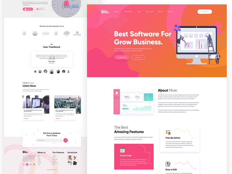 Bilo Software Landing Page by Md Zillur Rahman on Dribbble