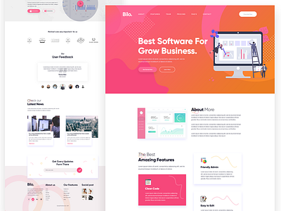 Bilo Software Landing Page app color design illustration interface landing landing page typography ui ux web website