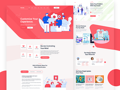 Romada Startup Agency Psd Template app color design illustration interface landing landing page page portfolio product typography ui ux web website