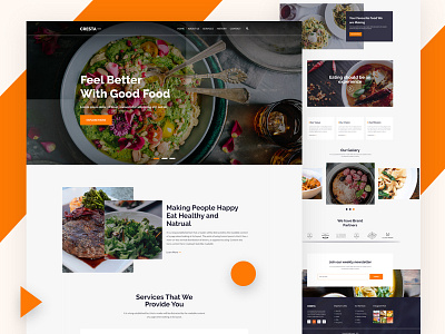 Cresta Restaurant Home V2 app color design food food website interface landing landing page page portfolio restaurant restaurant branding typography ui ux web website