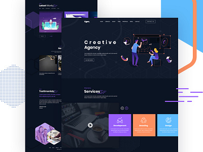 Digital Agency Web X2 V2 agency app color corporate design digital dribble illustration interface landing landing page page typography ui ux web website