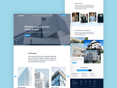 Real Estate Dribble Landing Page Shot business color design illustration interface landing landing page minimalist page portfolio real estate real estate agency trend 2019 typography ui ux web website