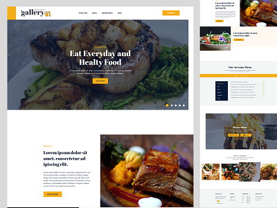 Gallery 61 Restaurant Web Ui cafe delivery design food interface landing landing page organic product restaurant typography ui ux web website