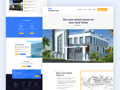 Real estate landing page WEB UI design buildings design interface landing landing page real estate responsive typography ui ux web website
