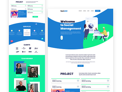 Social management website design agency design illustration interface landing page management social social add social media socialmedia typography ui ux web website