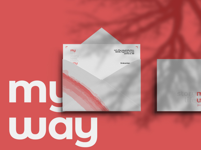 my way prod. envelope production sans serif typography simple logo logotype identity branding brand