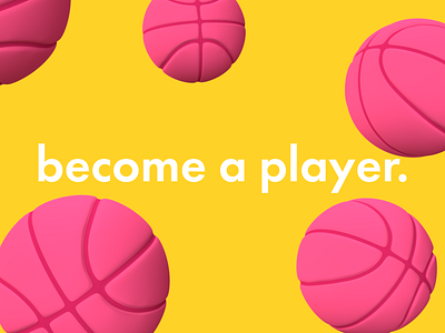 Wanna be a player? 3d ball invite sans serif simple