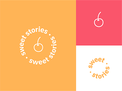 Sweet storis logotype bakery branding cakes cherry identity logotype sans serif typography