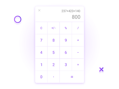 Calculator (Daily UI) 004 purple app button calculator clean dailyui ganesha number simple ux