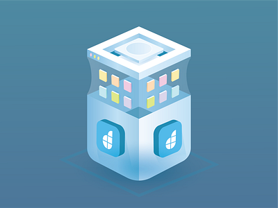 App Container app container apps code developement gradient hero illustration mobile platform project web