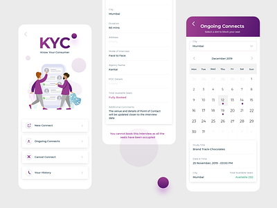 KYC connect customer dashboard design ganesha illustration madewithadobexd mobile purple study ux