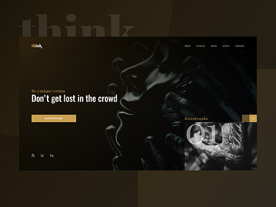 Think. Tattoo Studio website dribbble idea tattoo ui web design