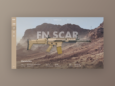Weapons Concept | FN SCAR ammo assault assault rifle brown darkcross desert fire fn fn scar iraq rifle rifles scar ui ux war weapons web design webdesign website