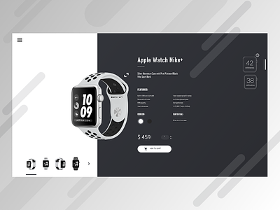 iWatch Product Card black card design iwatch nike product ui ux web white