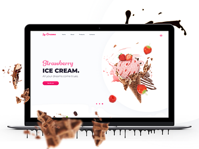 La Creame - Ice cream shop chocolate cream design ice icecream illustration landing mac melt ui ux web webdesign white