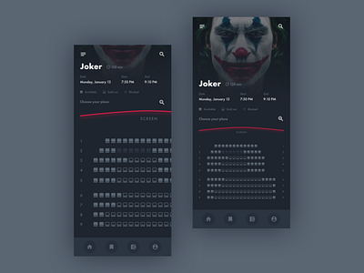 Cinema concept with Joker app application cinema dc comics design joker mobile ui ux web