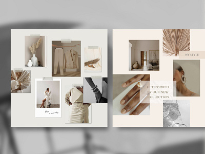 MoodBoard Instagram template branding design digital fashion film frame graphic instagram moodboard paper polaroid ui vintage