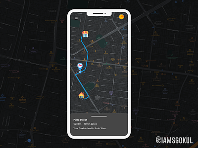 Locations Teacking dailyui delivery app food app locations map mobile app mobile ui tracking app