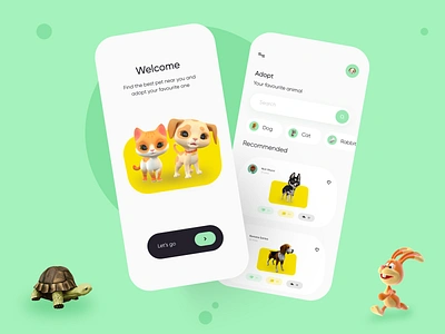 Pets Adoption App 3d animation adoption animal adoptions animal illustrations app concept app designers app development cats design dogs dribbble pet care app design pets pets adoption petshop petstore ui ux veterinarian