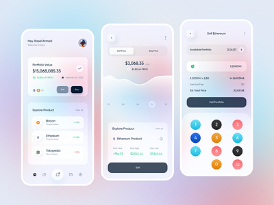 Investment App Design 💰💵 3d branding clean ui crypto wallet cryptocurrency design finance app fintech interface investments logo mobile profile protopie shot statistics stocks ui ux