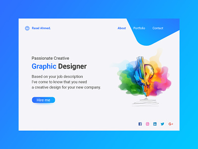 Creative Landing page design for Graphic Designer creativedesign graphic design illustration uidesign ux webdesig