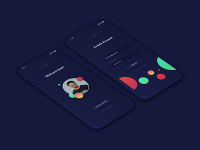 Dark theme Sign in and Sign up UI ( iOS) clean app design clean ui dark ui mobile app mobile app experience signin screen signup screen ui ux