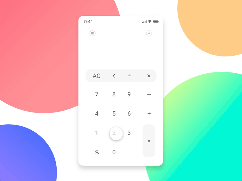 Calculator - Clean UI calculator calculator app clean app design clean ui clean ux flat ui design interactive interactive prototype simple app design uiux