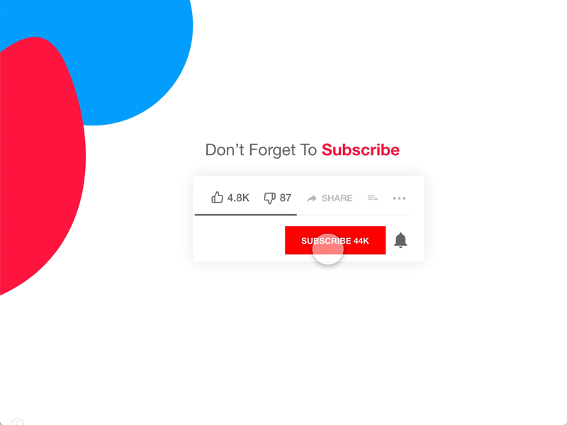 Youtube Subscribe and Notifications Prototype clean ui daily ui flat ui shot ux web youtube youtube banner youtubers