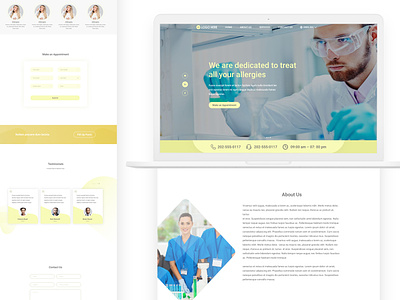 Landing page design for Allergy Testing Services animation animation after effects branding clean ui colorful design colorful ui dailyui design dribbble gif illustration logo medical care medical design ui uidesign ux vector web ui design webdesign