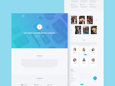 Landing page design for photography agency