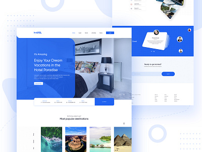 Web UI-Hotel Landing Page aftereffects animation art booking branding clean design flat gif hotel icon illustration landing logo minimal typography ui ux vector web