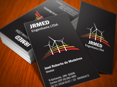 JRMED-Engenharia LTDA Logo and business card business card clean power energy enginner logo sustainable wind wind energy wind engineer wind farm wind turbine
