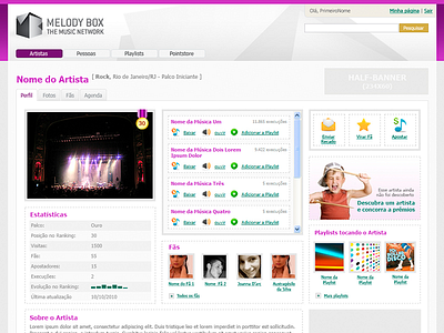 Melody Box - The Music Network design interface ux web