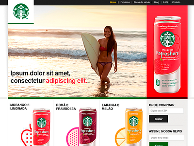 Starbucks - Refreshers beach coffee design. drinks flavor fruits refresh refresher starbucks summer surf ux water