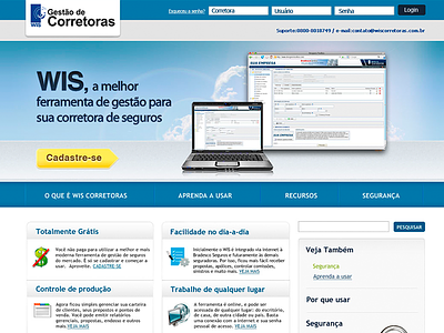 WIS - Gestao de Corretoras broker company design institucional insurance interface management software tables ux web