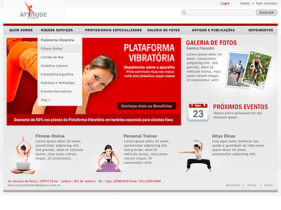 Attitude design fit gym interface layout red sports weman