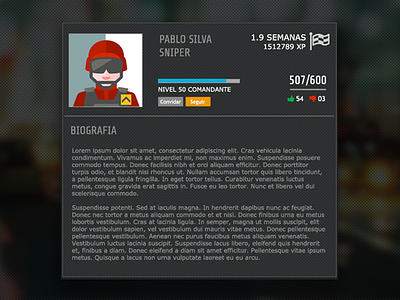 Paintball Card profile airsoft black card dark paintball profile shooter sniper profile sports squad team ui user ux