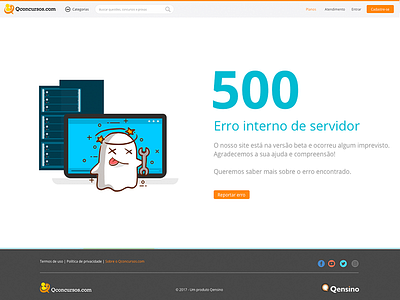 500 Qconcursos 2 contest design web ux interface course ead error ghost school study system